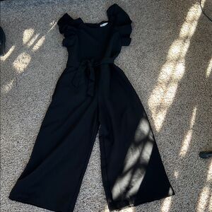 GB Girls Black Ruffle Jumpsuit